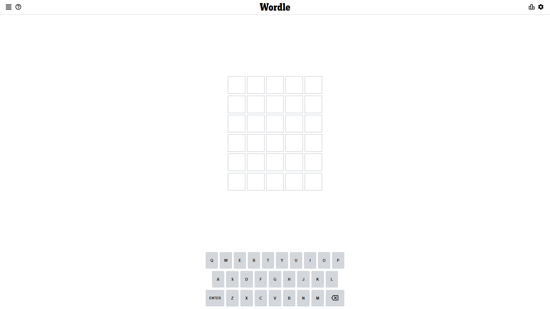 Классическое игровое поле Wordle